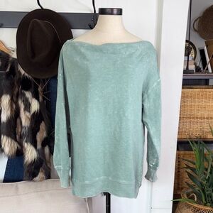 Anthropologie Pilcro Off-the-Shoulder Sage Sweater